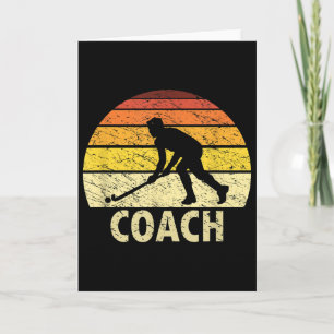 Sunset Retro Field Hockey Coach Vintage Hockey  Card