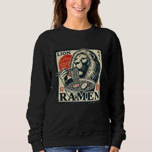 Sunset Retro Japanese Art Wildlife Noodle Lover Li Sweatshirt