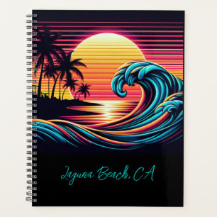 Sunset Retro Surf Wave- Planner