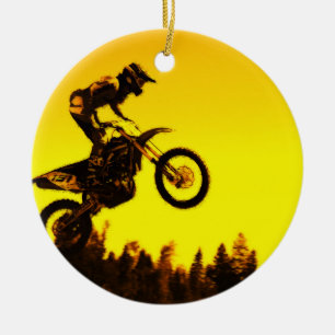 Sunset Ride   -  Motocross Rider Ceramic Ornament