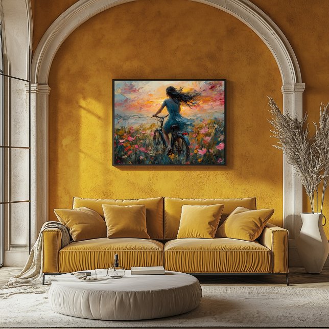 Sunset Ride Through a Flower Field - Impressionist Poster (Creator Uploaded)
