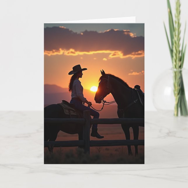 Sunset Rider Birthday Card (Front)