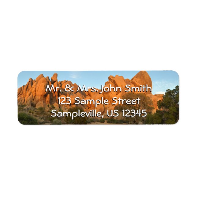 Sunset Rocks at Joshua Tree Return Address Label (Front)