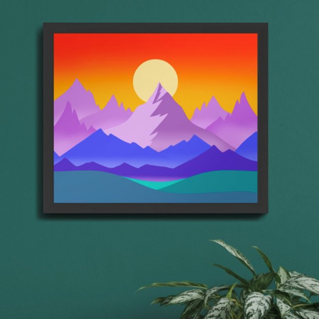 Sunset Rocky Mountain Landscape Illustration Poster (Creator Uploaded)