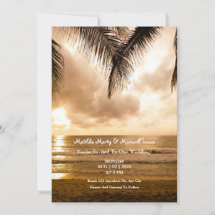 Sunset Romance: Beach Wedding Invitation