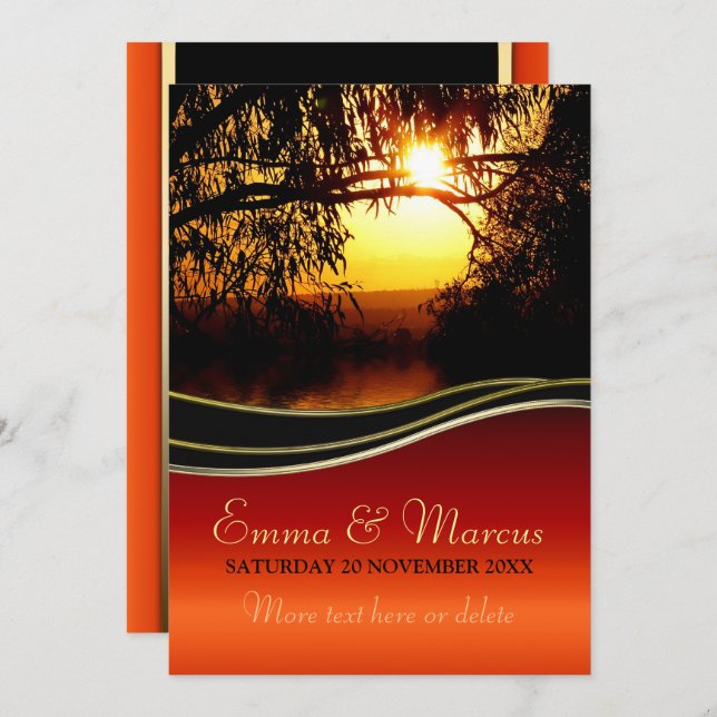 Sunset Romance Engagement / Wedding Invitation (Front/Back)