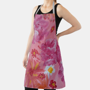 Sunset Rose Floral Apron