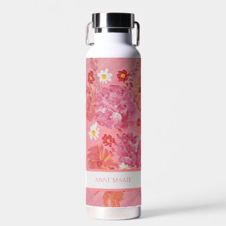 Sunset Rose Floral Custom Water Bottle