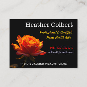 Sunset Rose Professional Caregiver Business Card