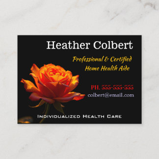 Sunset Rose Professional Caregiver  Business Card