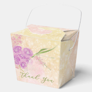 Sunset roses and blush Coquette Bow Bouquet Favour Box