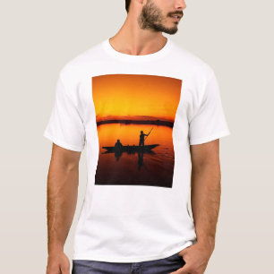 Sunset, Rowing Boat Silhouette-16497 T-Shirt