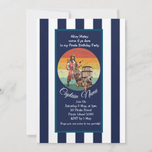Sunset Rum Party Pirate Invitation 