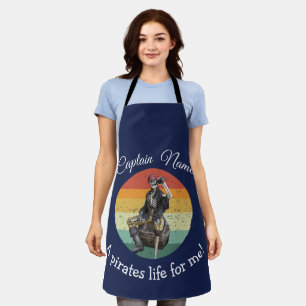 Sunset Rum Skeleton Pirate Party Apron