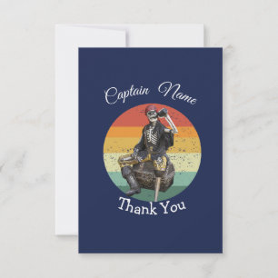 Sunset Rum Skeleton Pirate Party Thank You Card