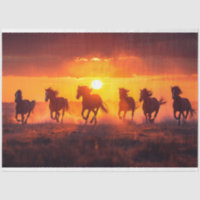 Sunset Running Horses Decoupage