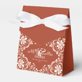 Sunset Rust Mr & Mrs Wedding Favour Box