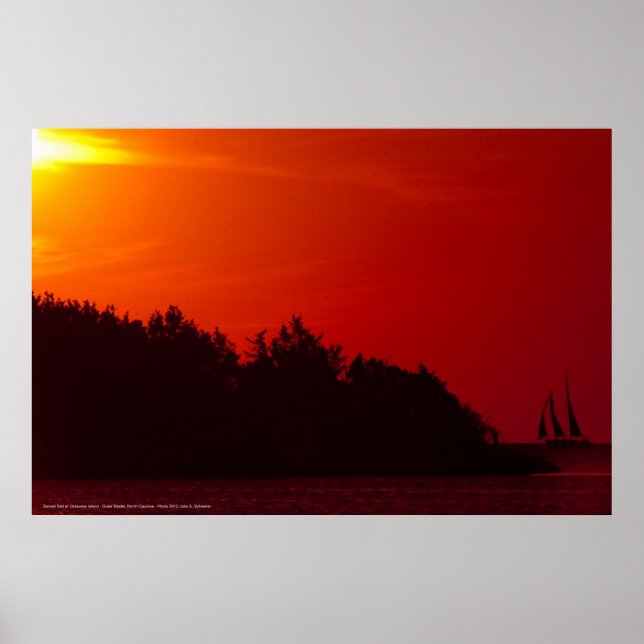 sunset Sail at Ocracoke Island Poster (Front)