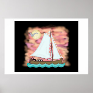 Sunset Sail Away Poster 