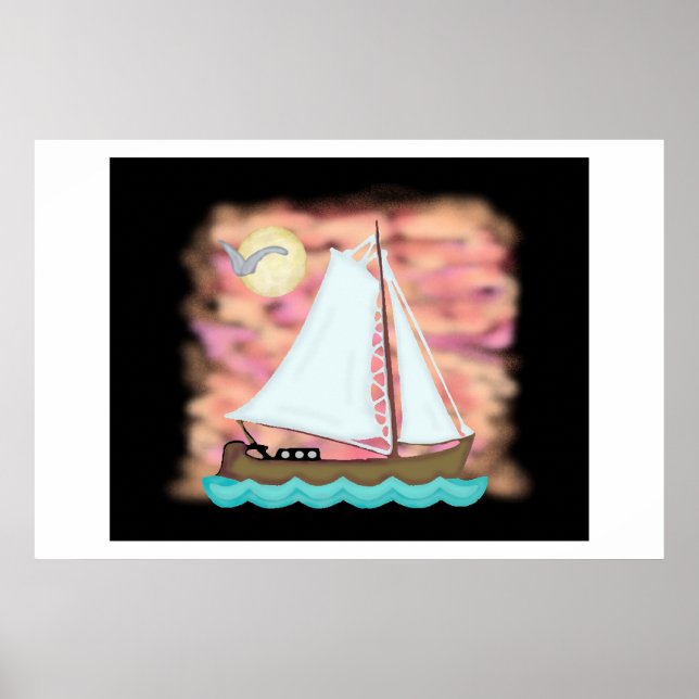 Sunset Sail Away Poster  (Front)