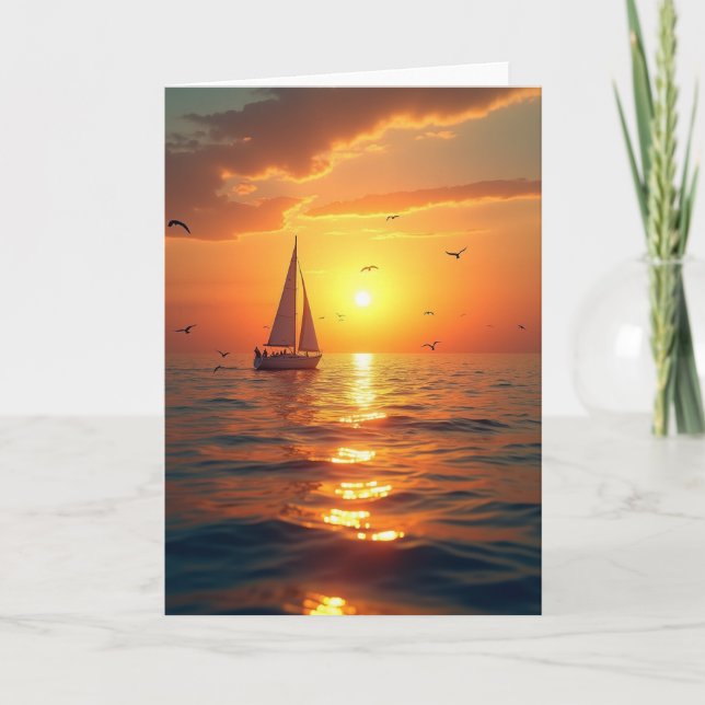 Sunset Sail Fathers Day Card (Front)