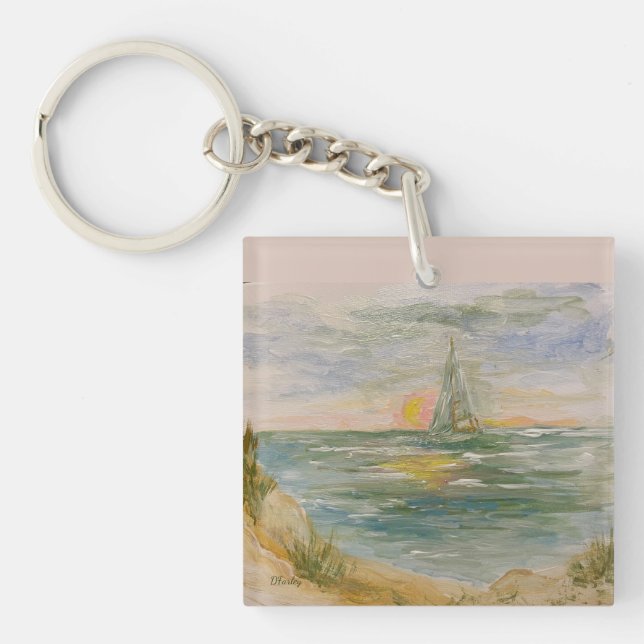 Sunset Sail Keychain (Front)