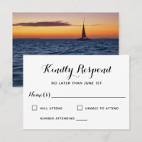 Sunset Sail Modern Nautical Wedding RSVP
