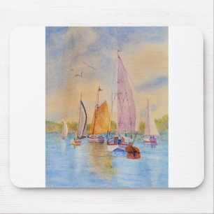 sunset sail mouse pad