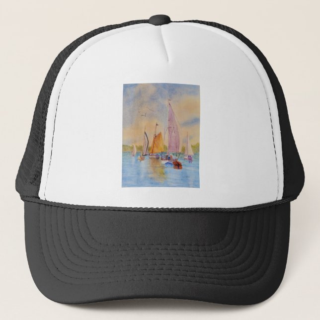sunset sail trucker hat (Front)