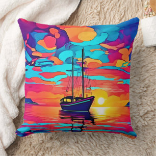 Sunset Sailboat Dreamscape Cushion
