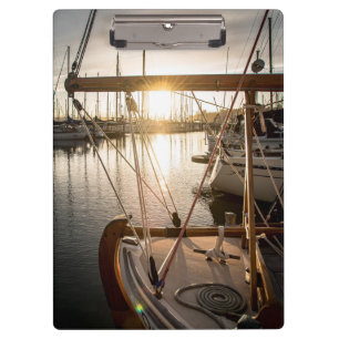 Sunset Sailboat Maritime Photography Clipboard