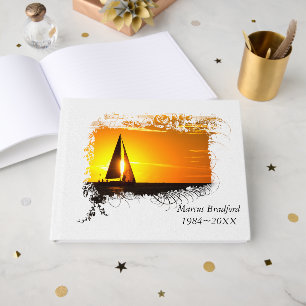 Sunset Sailboat Memorial Service Guest Book