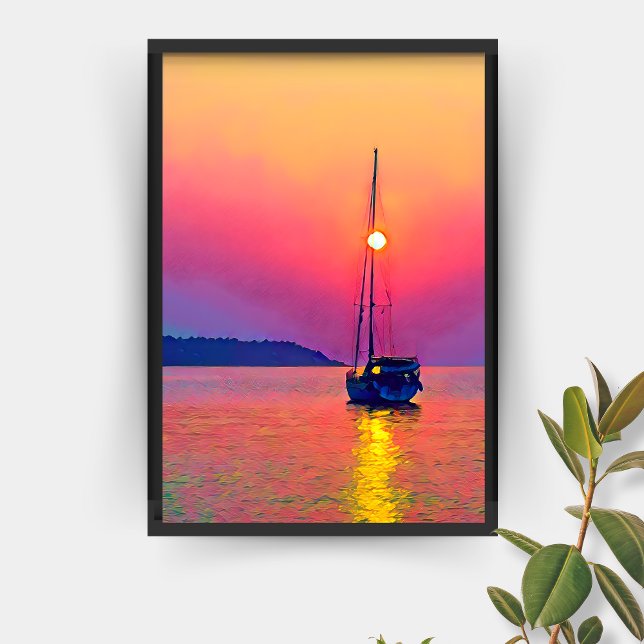 Sunset Sailboat on the Sea Poster (Creator Uploaded)