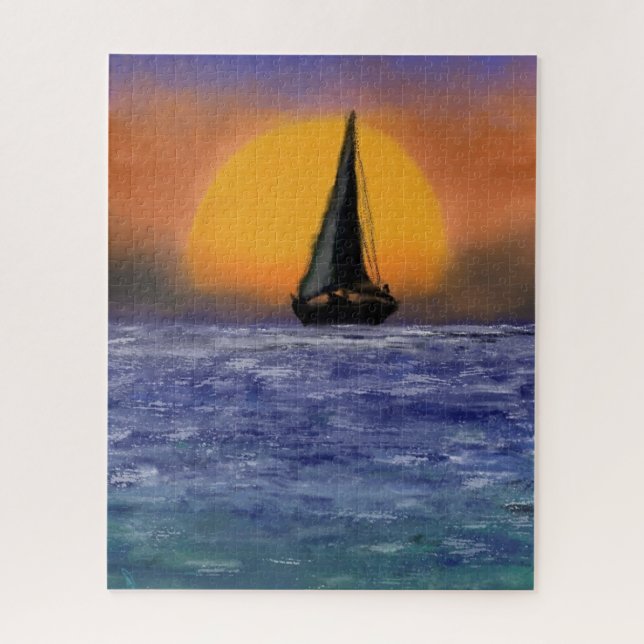 Sunset Sailboat Puzzle (Vertical)