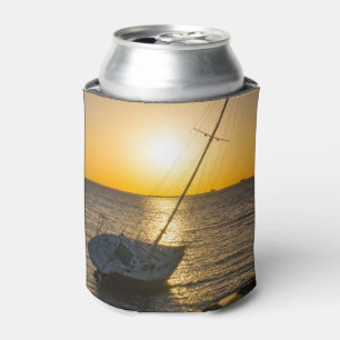 Sunset Sailboat Shipwreck Gulf Breeze Can Cooler