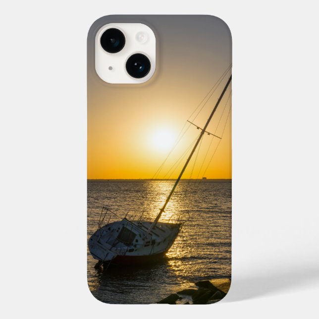 Sunset Sailboat Shipwreck Gulf Breeze FL Case-Mate iPhone Case (Back)