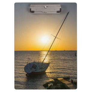 Sunset Sailboat Shipwreck Gulf Breeze FL Clipboard