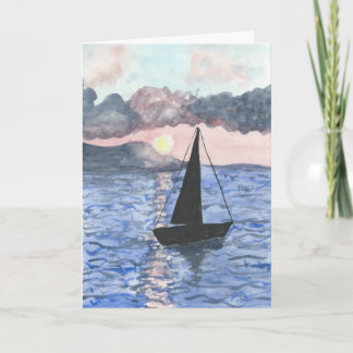 Sunset Sailboat Sympathy Card