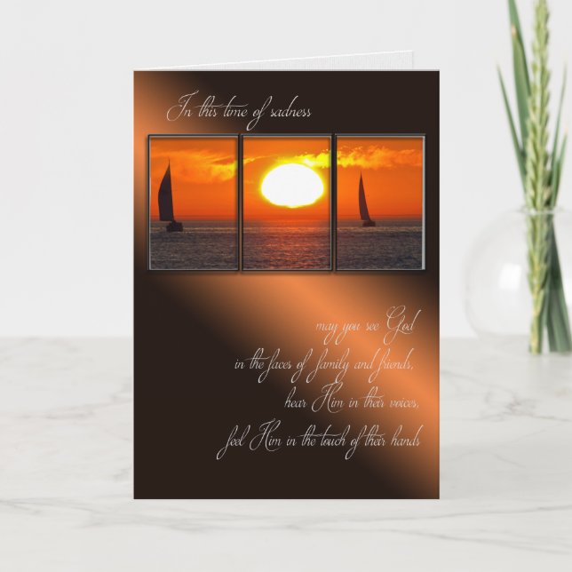 Sunset Sailboat Sympathy Card (Front)