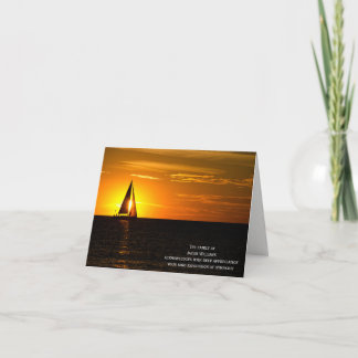 sunset sailboat sympathy Thank You from family Card