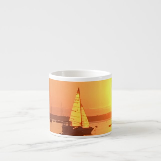 Sunset Sailboat Watch Hill  RI Rhode Island Espresso Cup (Front)
