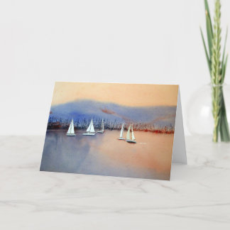 Sunset Sailboats Card