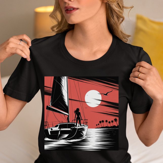 Sunset Sailing Adventure Graphic Tri-Blend Shirt (Creator Uploaded)