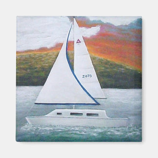 sunset sailing magnet
