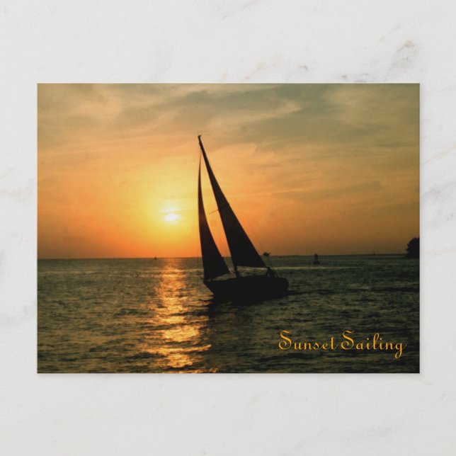Sunset Sailing Postcard (Front)