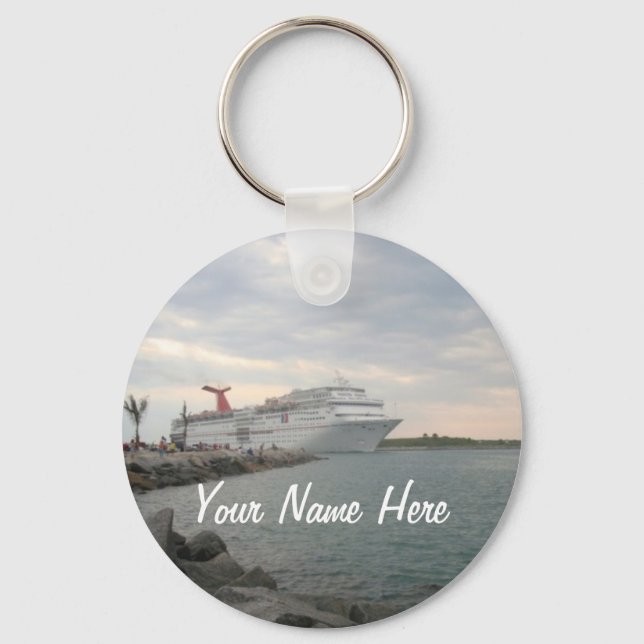 Sunset Sailing Pretty Personalised Key Ring (Front)