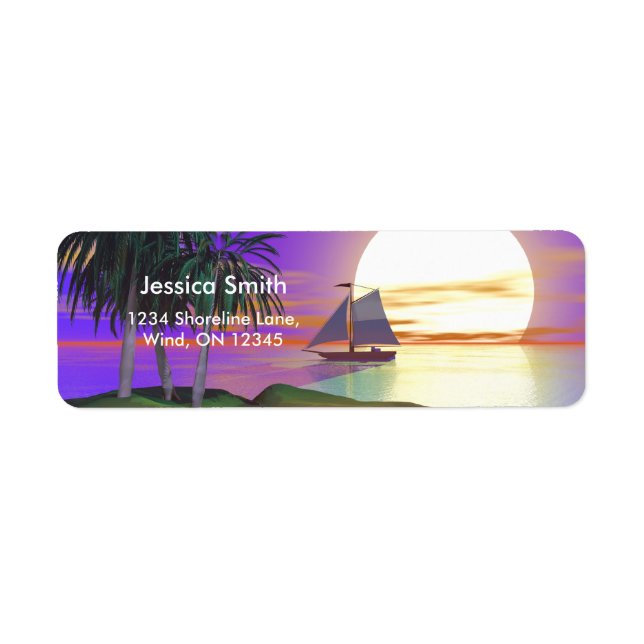 Sunset Sailing Return Address Label (Front)
