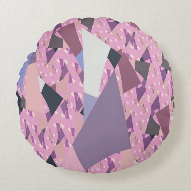 SUNSET SAILS ABSTRACT ROUND CUSHION (Front)