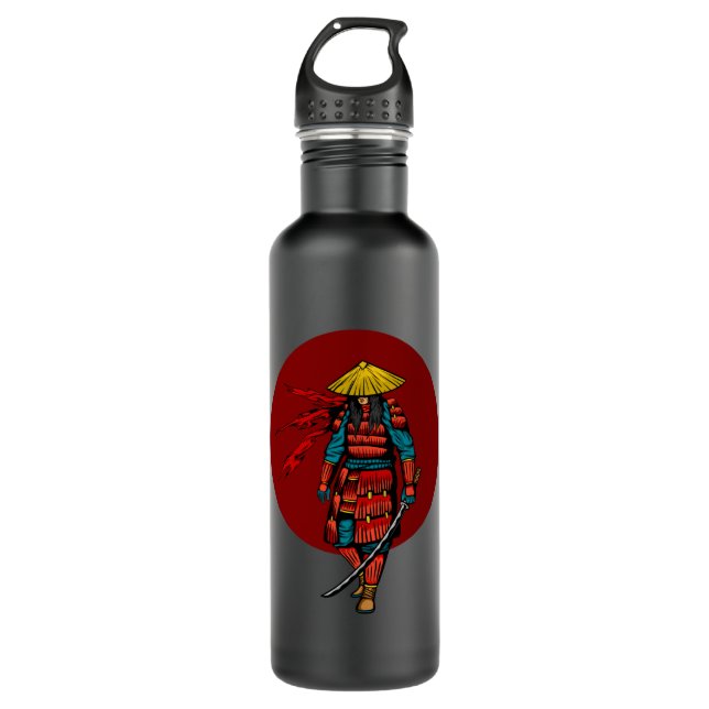 Sunset Samurai Warrior with Katana 710 Ml Water Bottle (Front)
