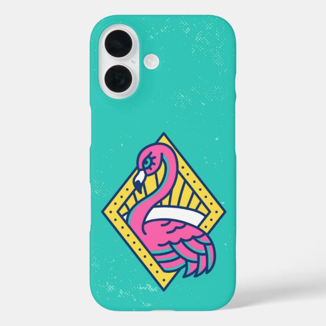 Sunset Sass Flamingo Badge Case-Mate iPhone Case (Back)